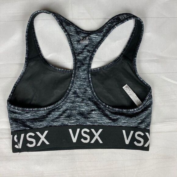Victoria Secret VSX Gray Black Racerback Sports Bra Size S - Picture 6 of 9